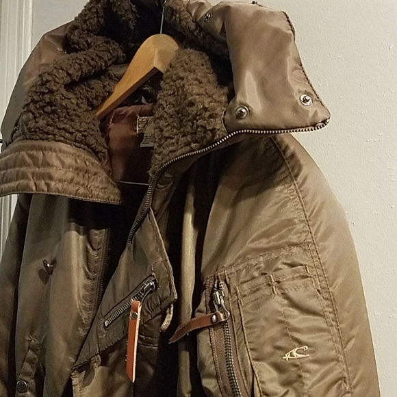 O'Neill Hooded Puffy Bomber Jacket, sz M/L - Picture 2 of 6